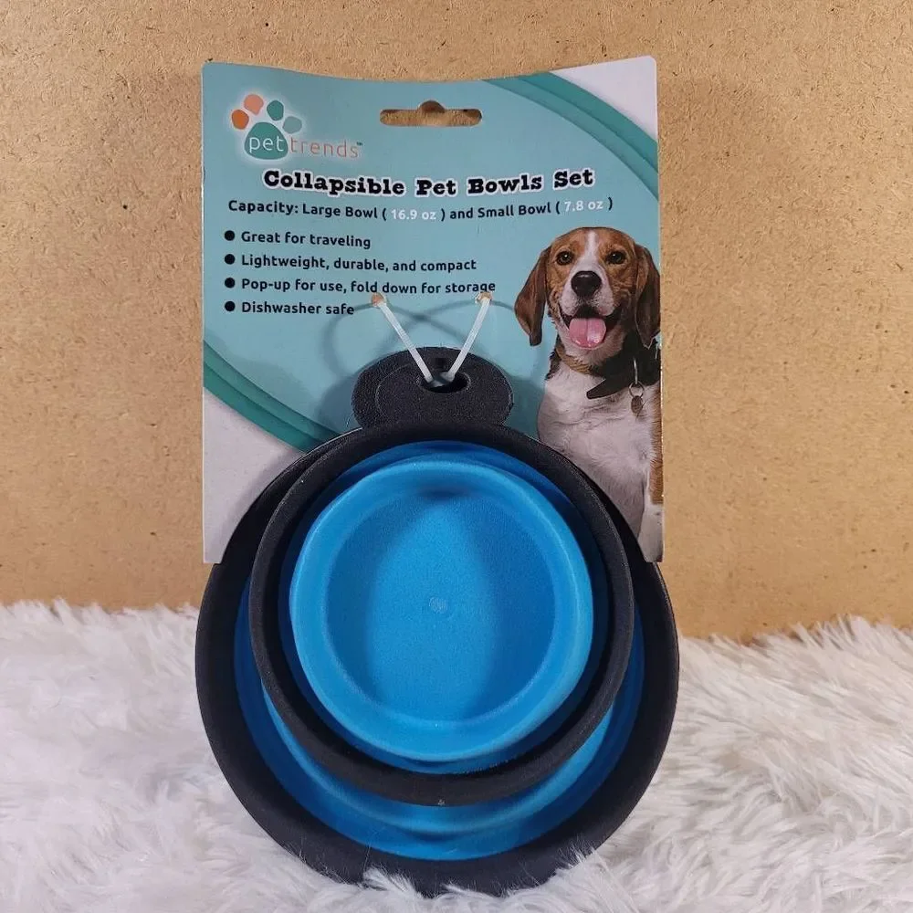 Pet Trends Collapsible Dog Bowls Set- NIP